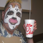 Mike at Chick-Fil-A on Cow Appreciation Day