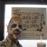 Mike at Chick-Fil-A on Cow Appreciation Day